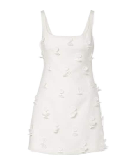 Simkhai Calinn Floral-appliqué Linen-blend Minidress In White