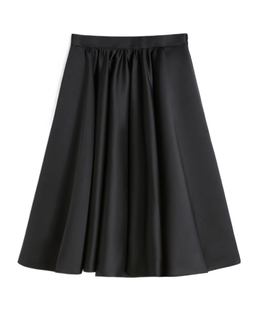 Max Mara A-line Gathered Skirt In Black