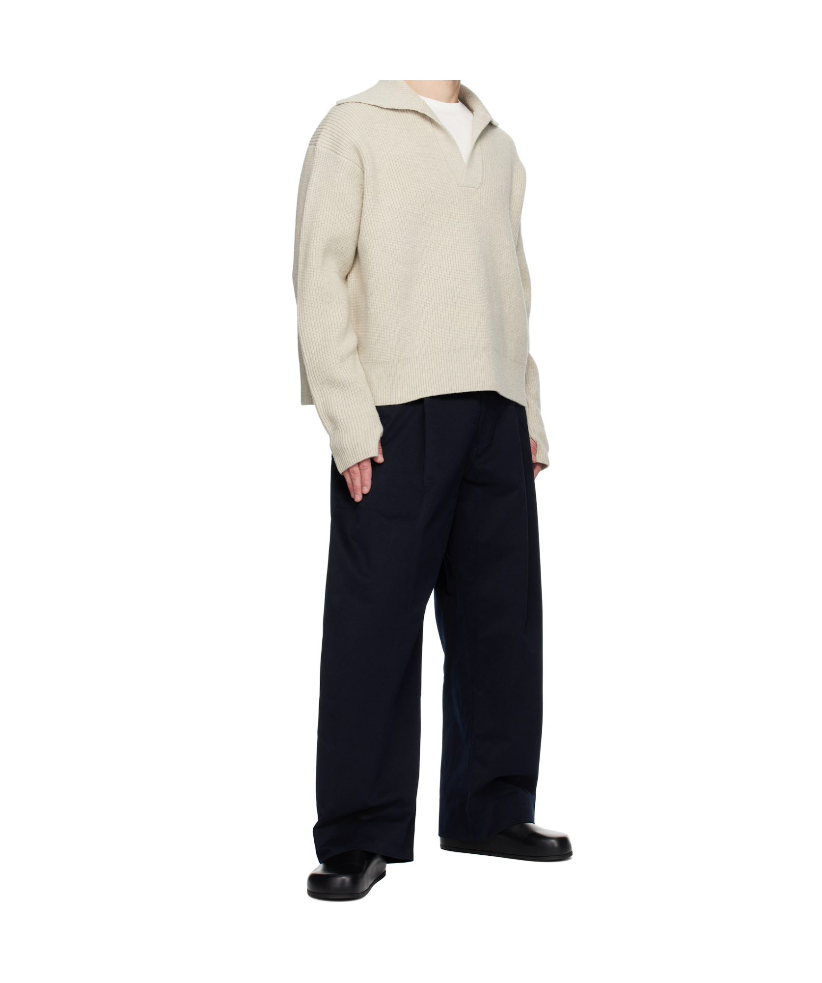 Studio Nicholson Belt Loops Slacks In Black
