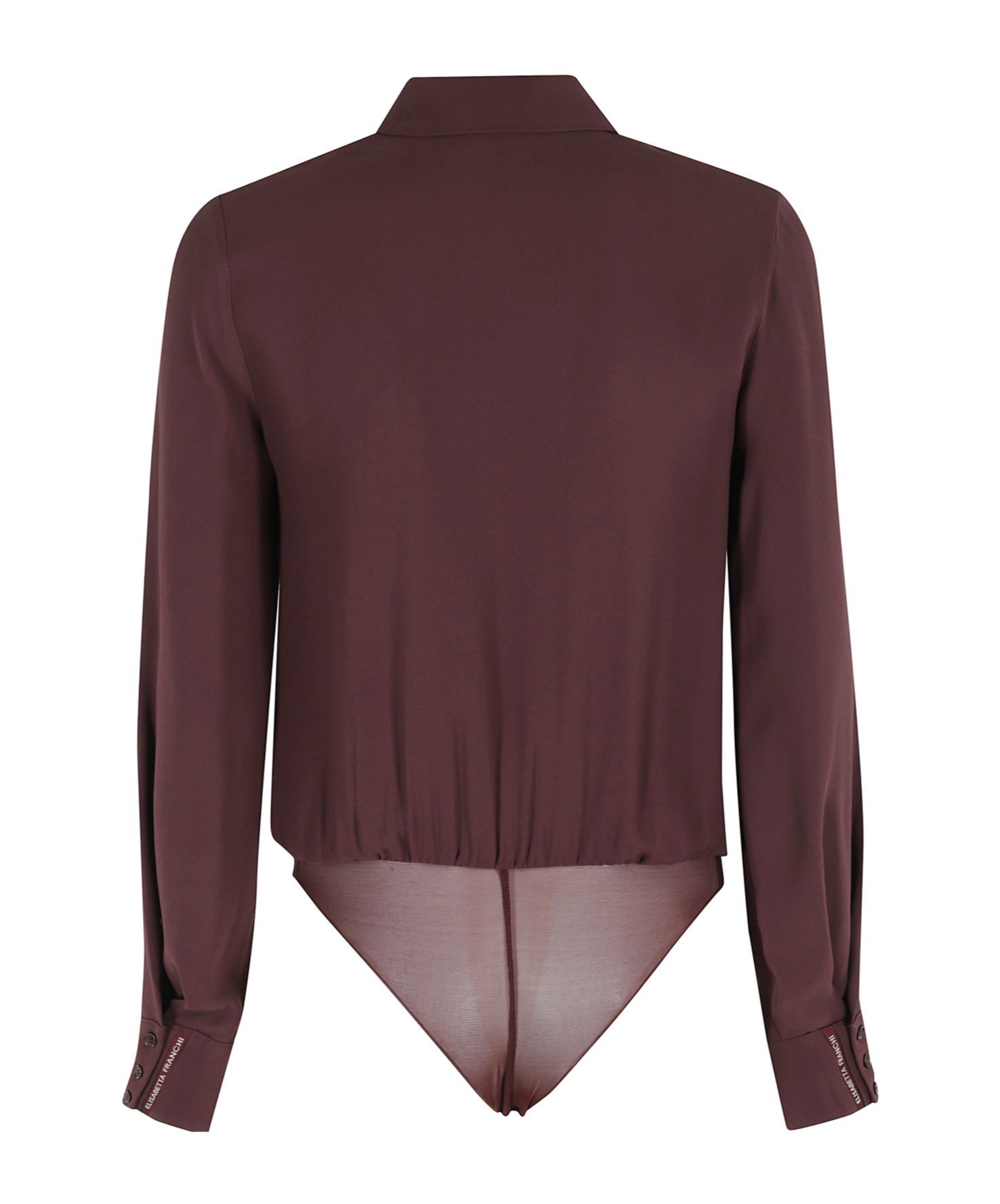 Elisabetta Franchi Draped Body Shirt In Deep Merlot In Black