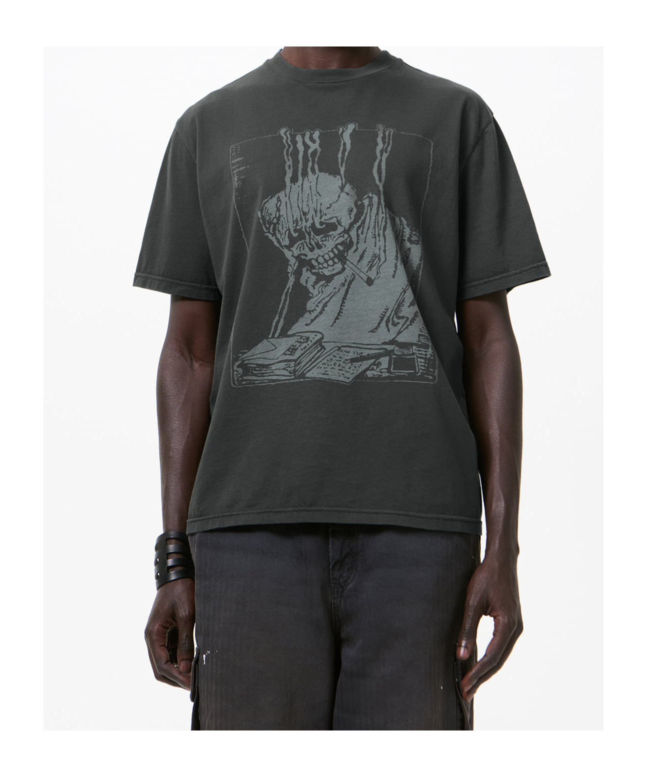 Our Legacy Men S Box T-shirt Angry Fan Mail Print In Gray