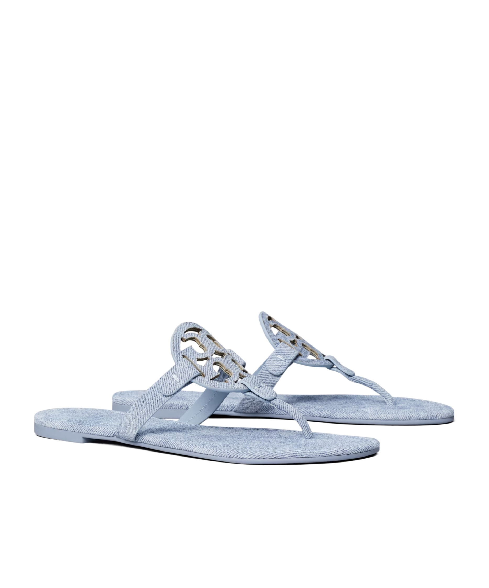 Tory Burch Miller Printed Suede Sandal In Blue