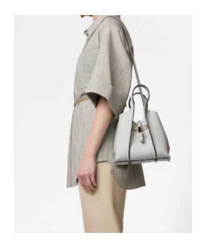 Tod's Mini T Timeless Tote Bag In Gray