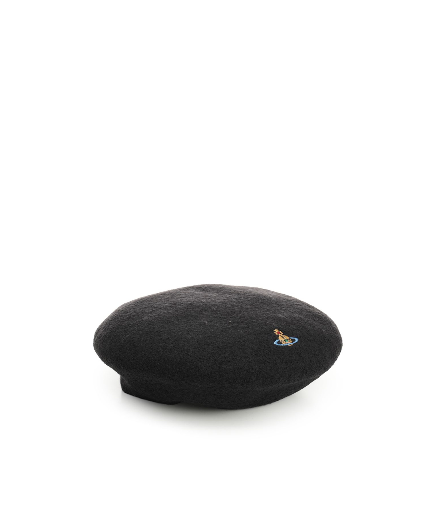 Vivienne Westwood Orb-embroidered Beret In Black