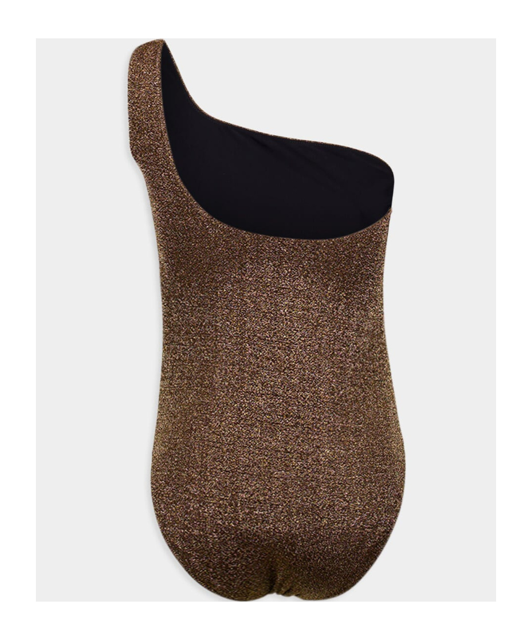 Balenciaga Swimsuit One Shoulder Lurex One Piece Swimsuit In Brown