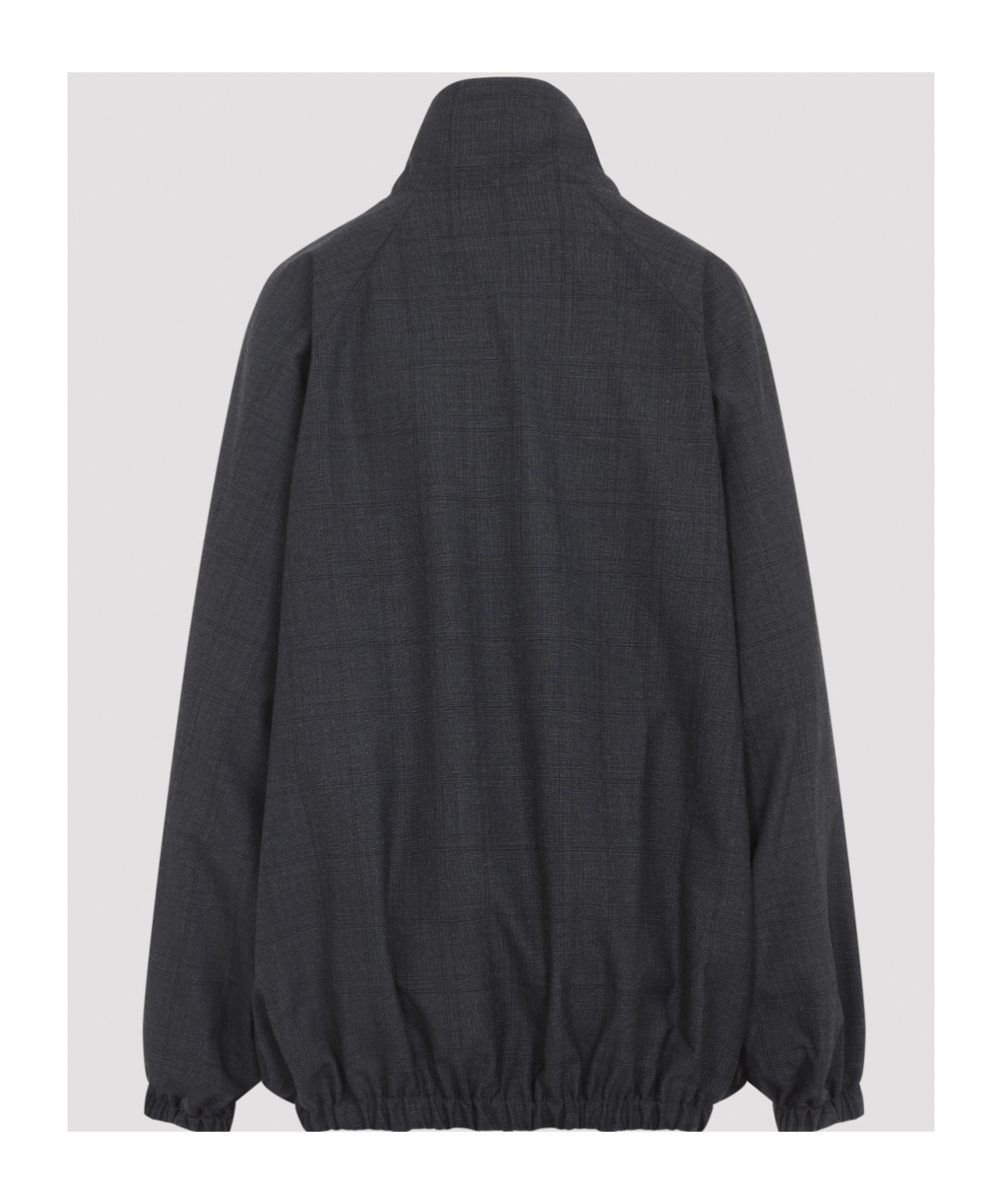 The Frankie Shop Dark Grey Virgin Wool Baxter Plaid Track Jacket In Gray