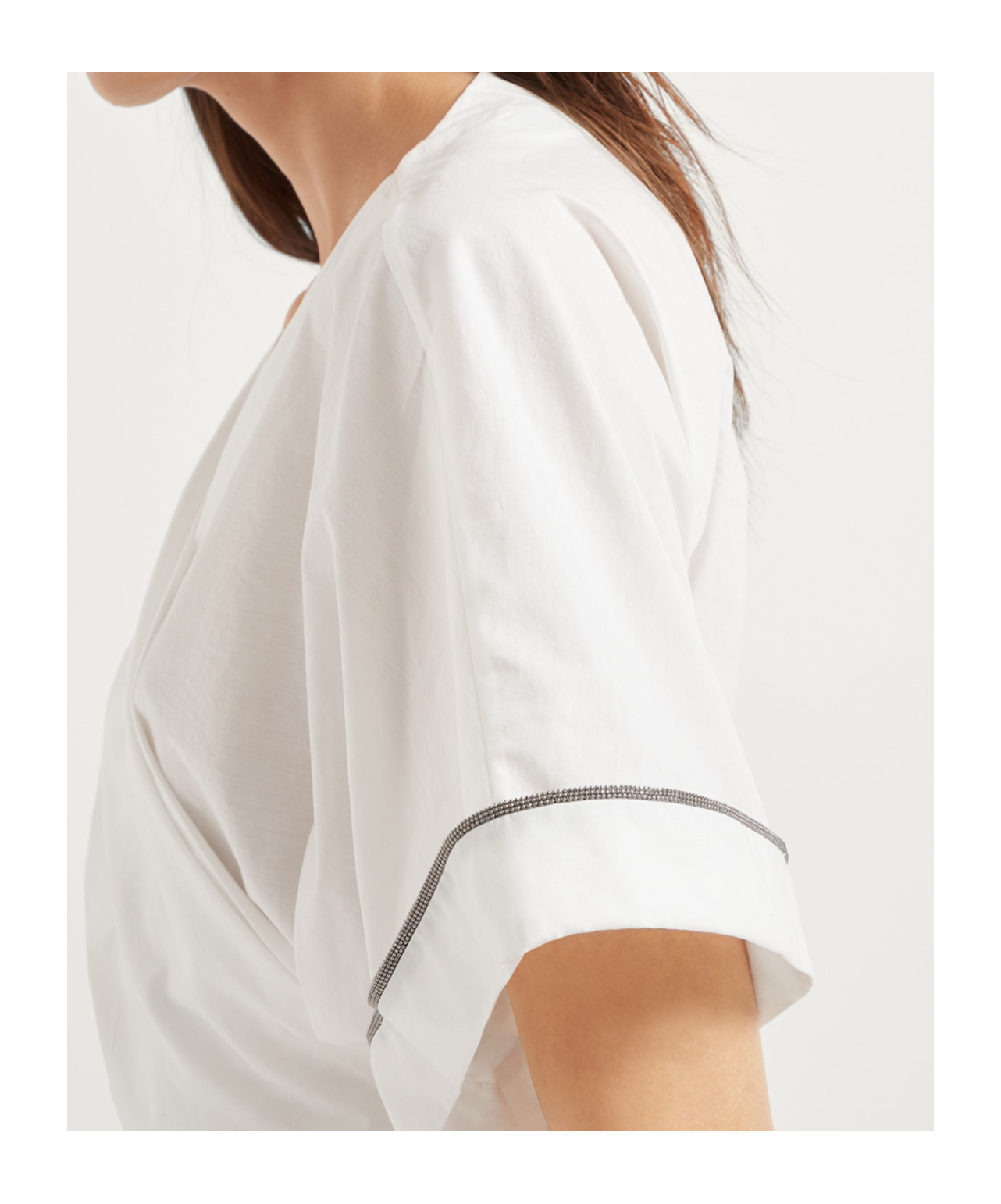 Brunello Cucinelli Monili-embellished Blouse In White