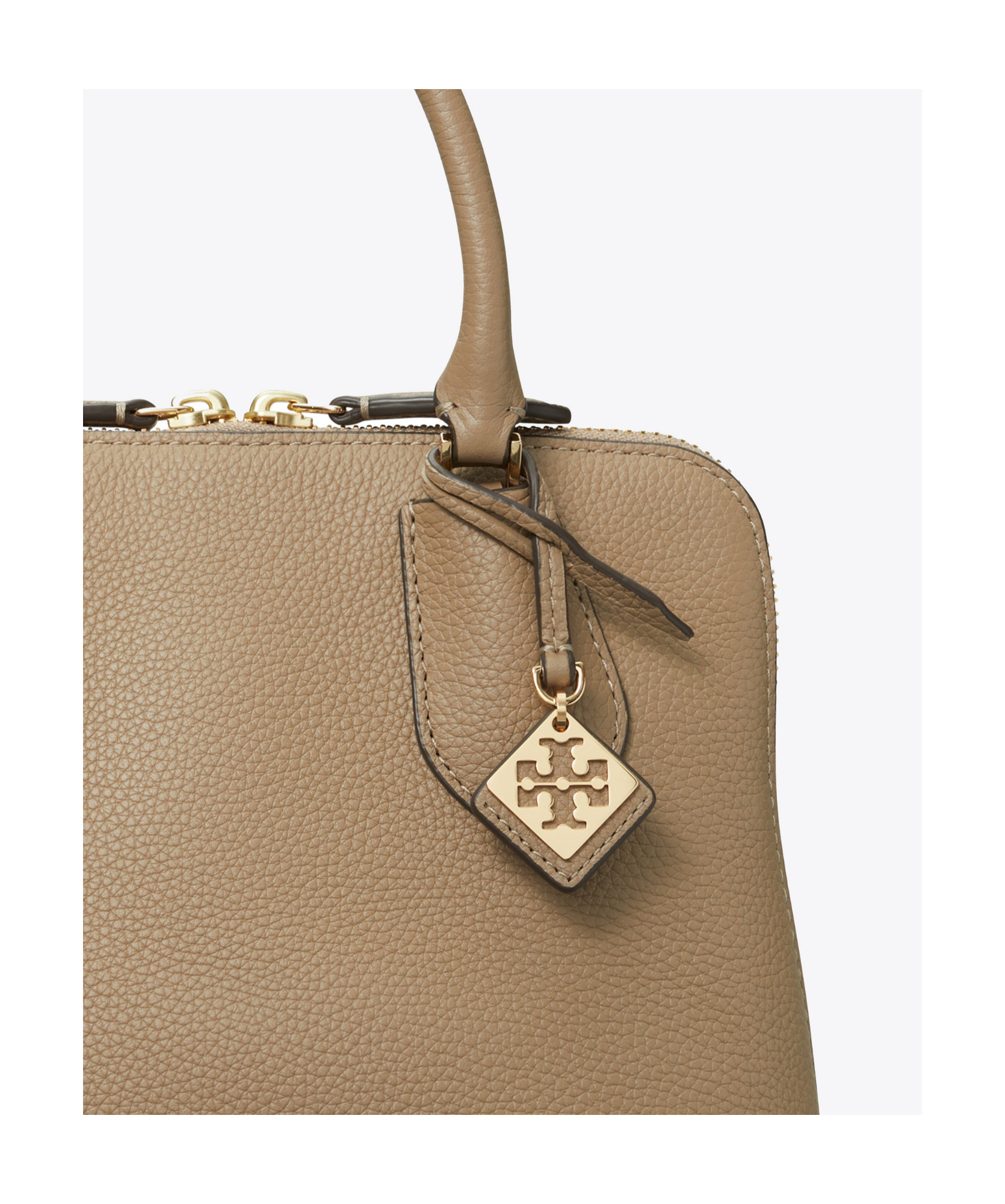 Tory Burch Mini Pebbled Leather Swing Bag In Brown