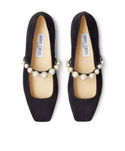 Jimmy Choo Buckle Flats In Black