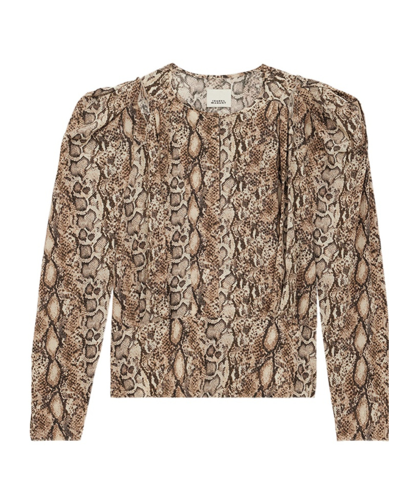 Shop Isabel Marant Zarga Blouse In Nude