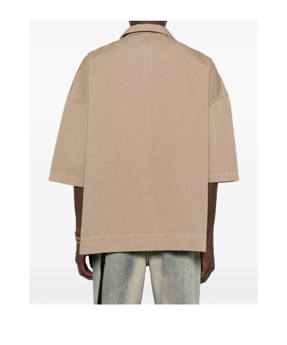 Rick Owens Drkshdw Double-pocket Short-sleeve Shirt In Brown