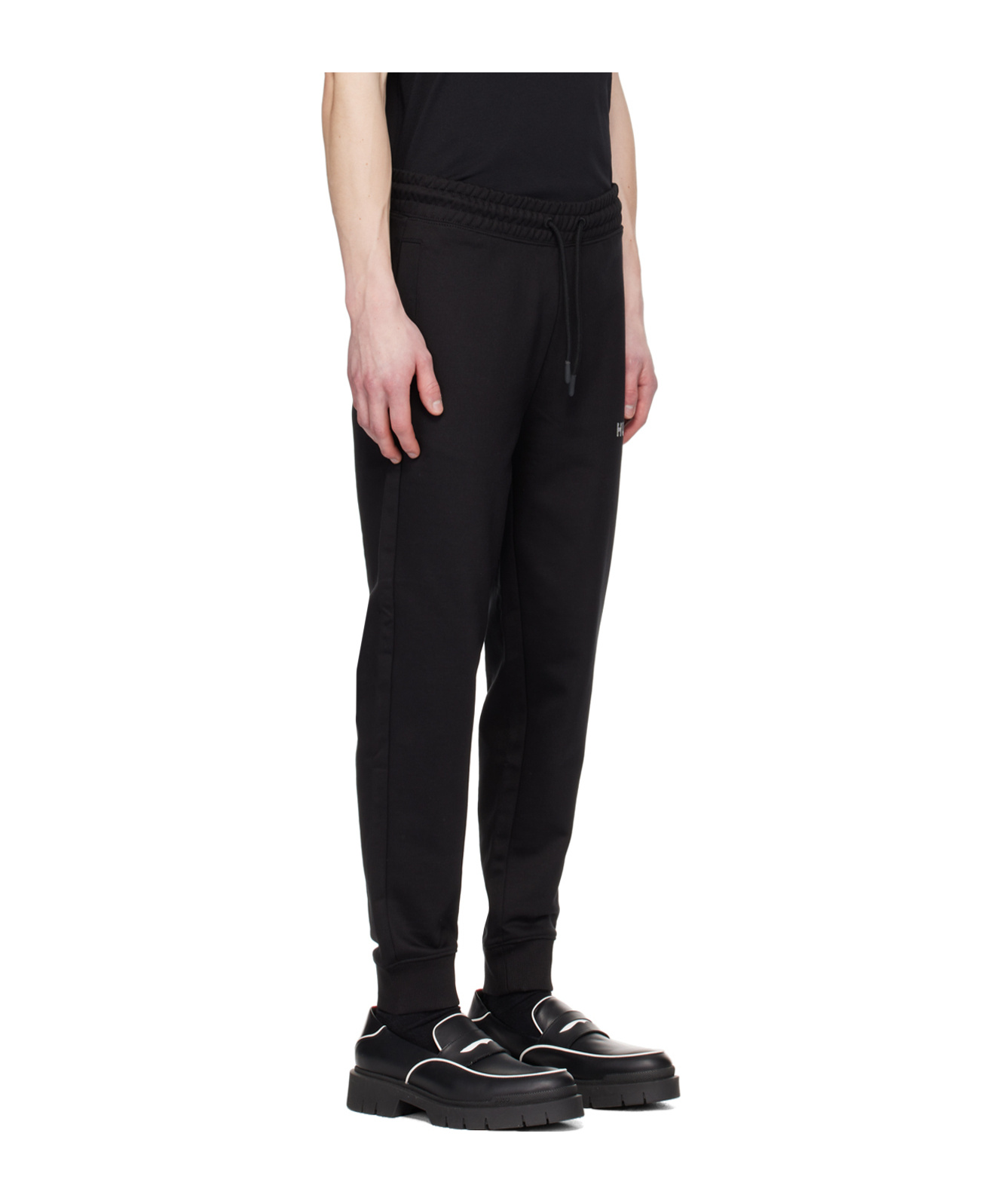Hugo Boss Drochers Cotton Track Pants In Black