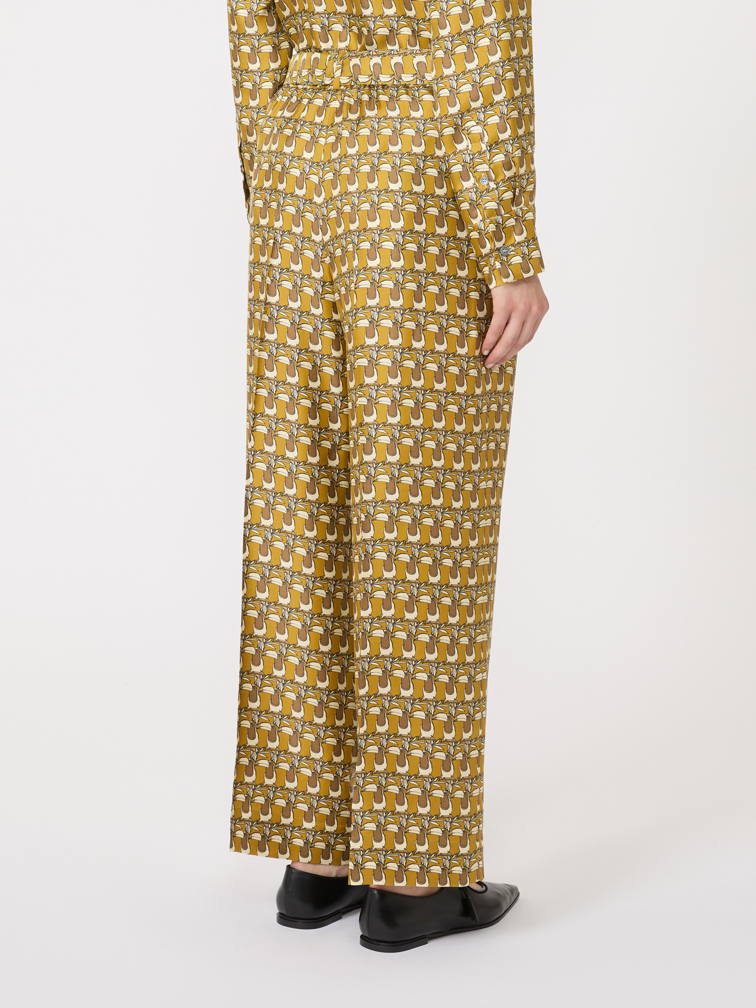 Max Mara Printed Silk Trousers In Multi