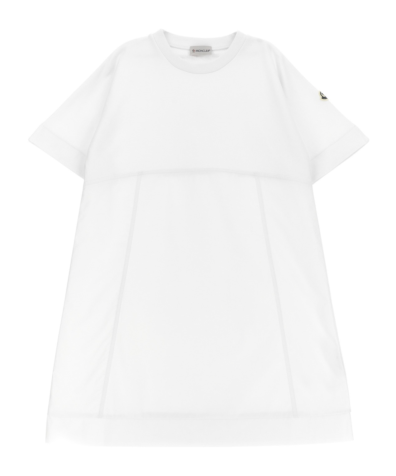 Moncler Round Neck Short Sleeve Dress In White