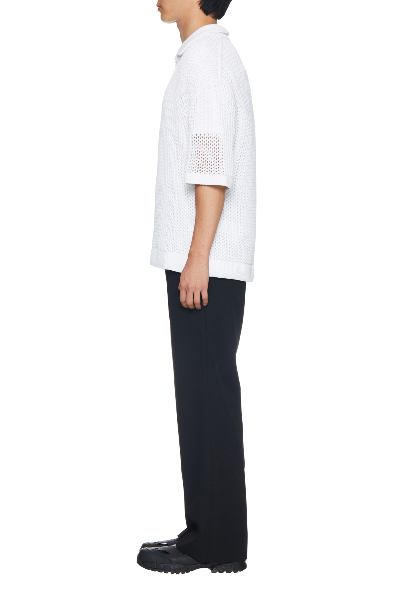 Wooyoungmi Mesh Short-sleeved Sweater In White