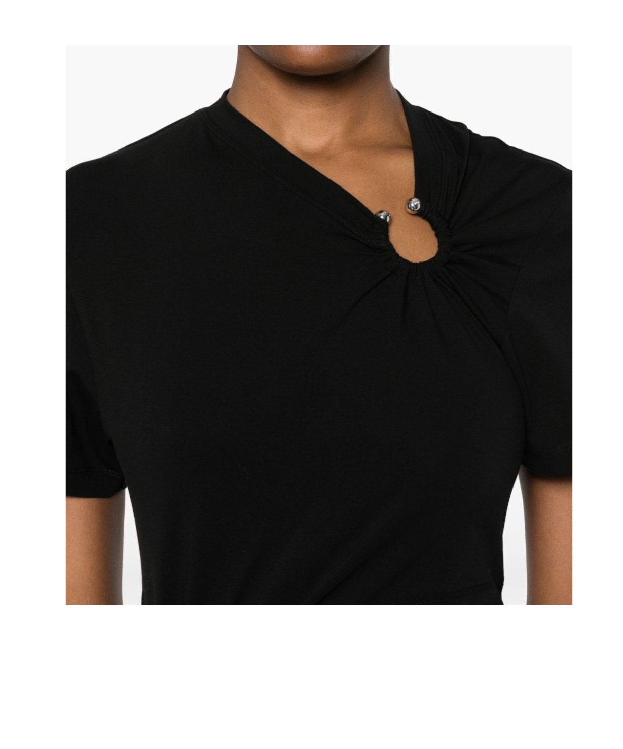 Rabanne Jersey Long Piercing Dress In Black