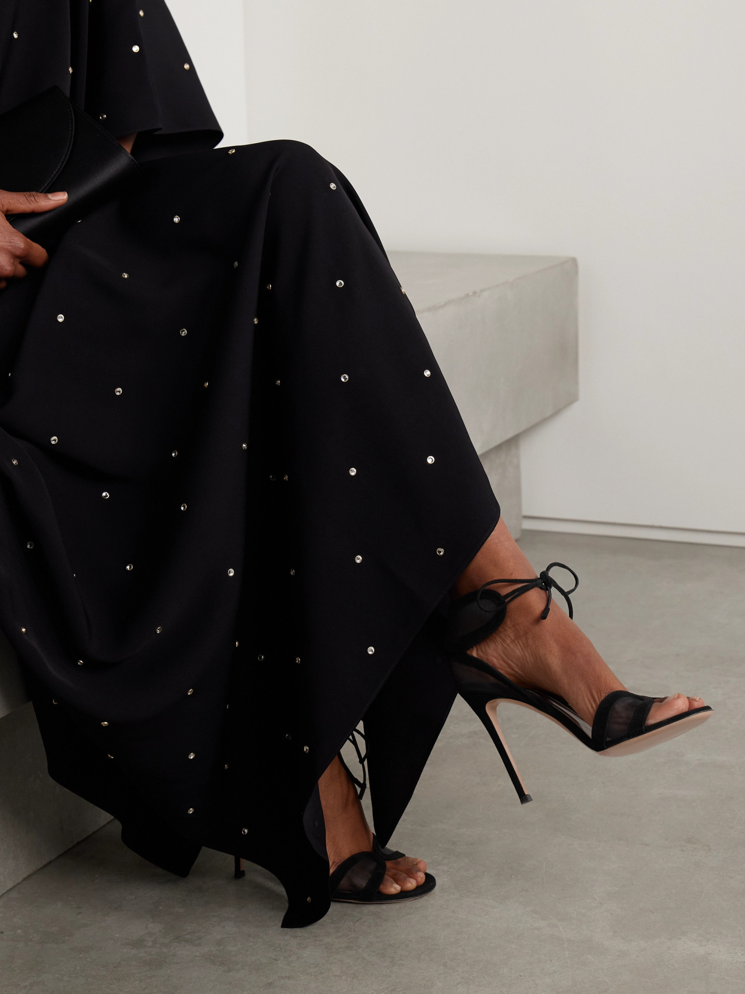 Shop Gianvito Rossi Open Toe High Heel Sandals In Black