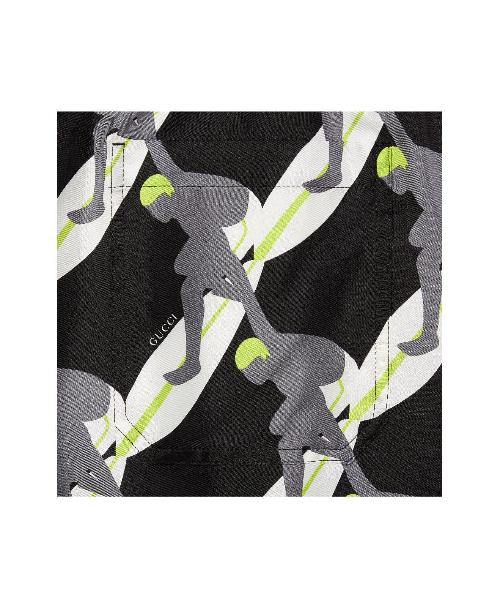 Gucci Printed Silk Twill Shorts In Black