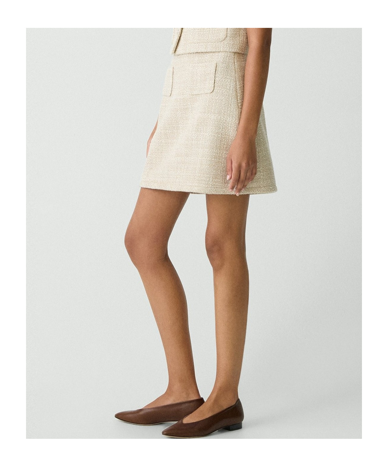 THEORY A-LINE MINI SKIRT IN TEXTURE TWEED