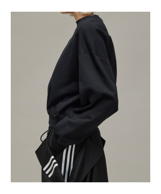 Y-3 Stretch Cotton Oversized Sweater With Crew Neck In Black