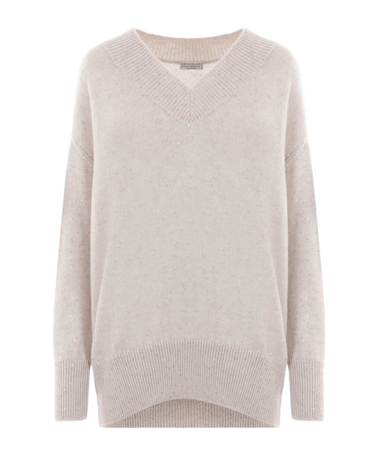 Brunello Cucinelli V-neck Long-sleeved Sweater In White