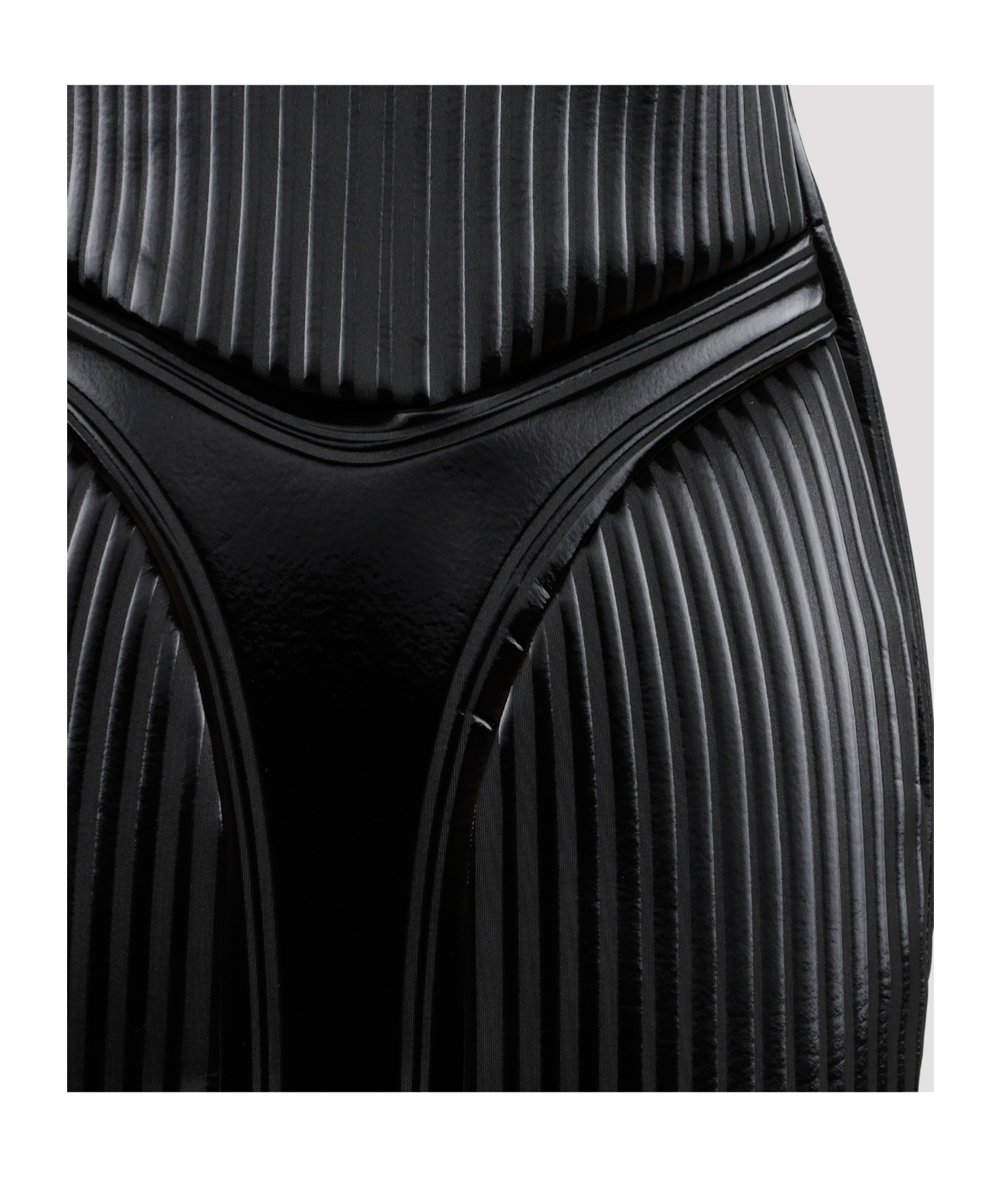 Mugler Embossed Scuba Minidress In Black