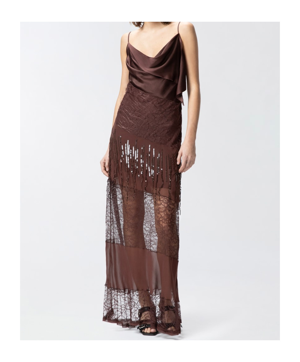 Pinko Sequin-embellished Maxi Dress In Red