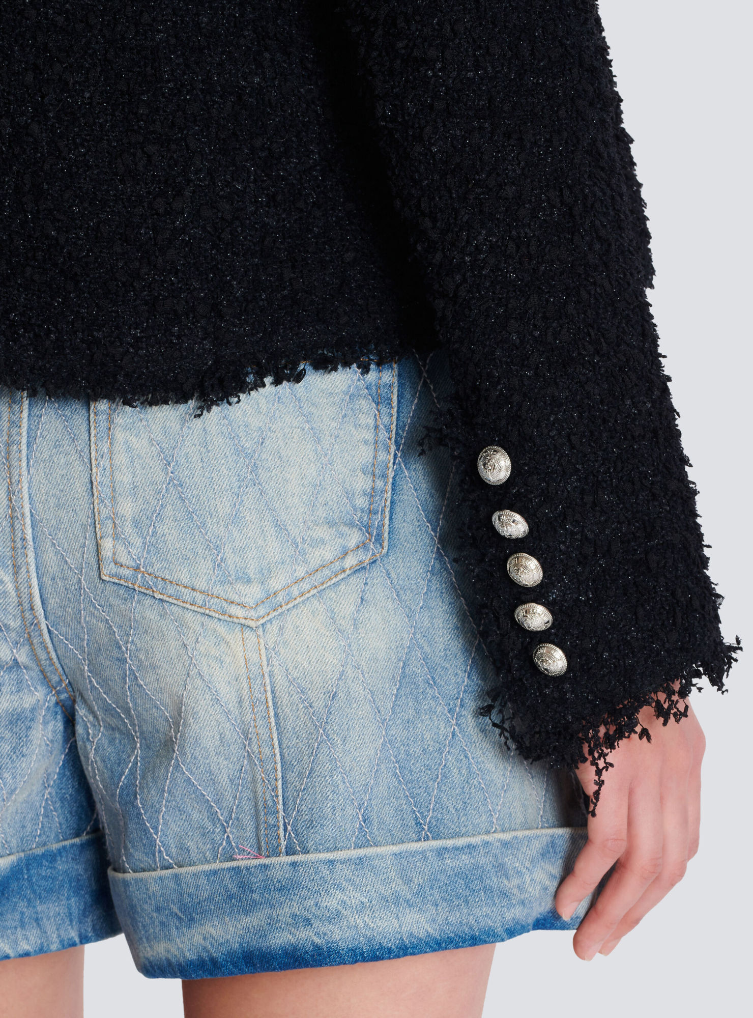 Shop Balmain Edge-to-edge Tweed Jacket
