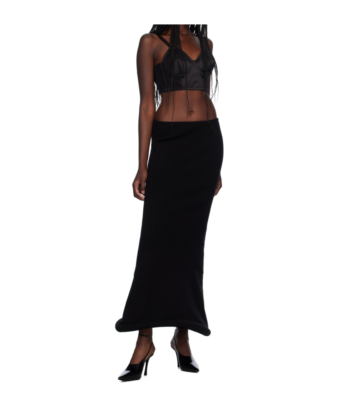 Jean Paul Gaultier Black 'the Knit 3d' Maxi Skirt In Black