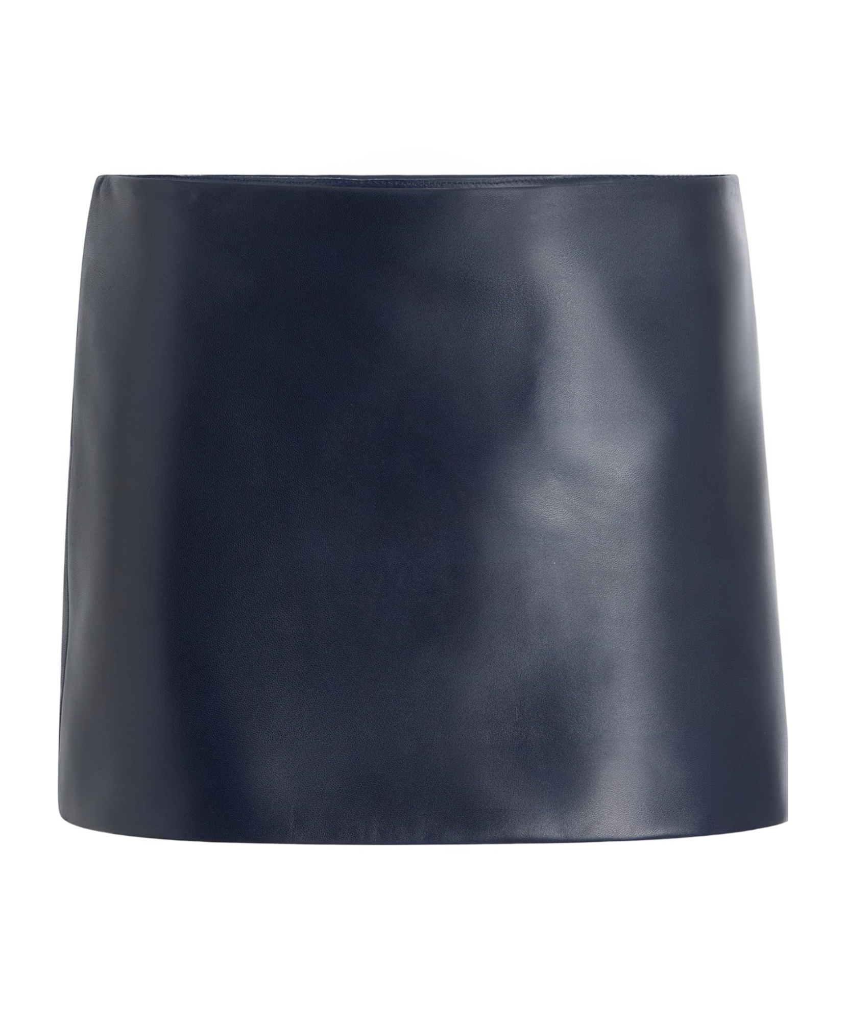 Khaite Jett Leather Mini Skirt In Blue