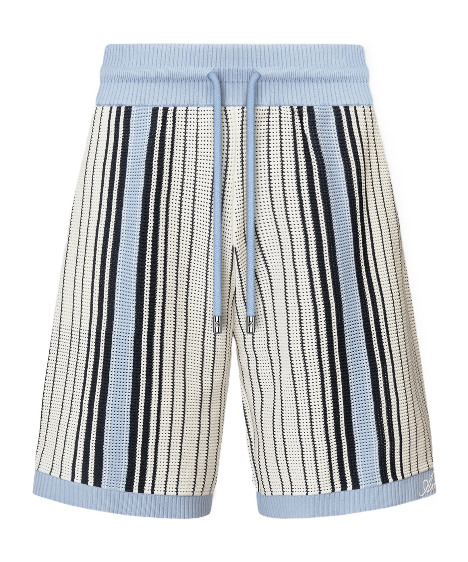 Amiri Script Stripe Knitted Shorts Drawstring In Multi
