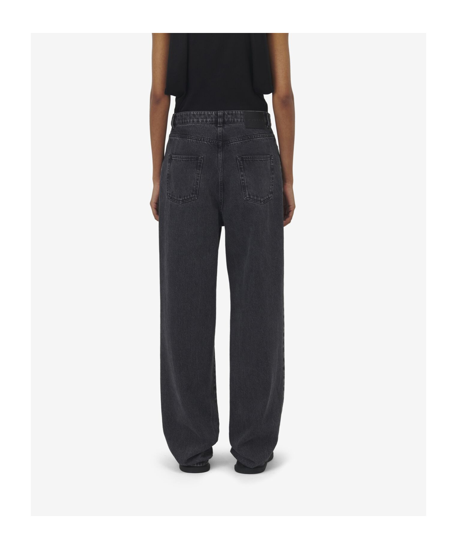 Alexander Mcqueen Wide-leg Skull Plaque Jeans In Black