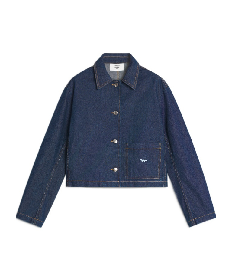 Maison Kitsuné Woman Denim Outerwear Blue Size S Cotton In Blue