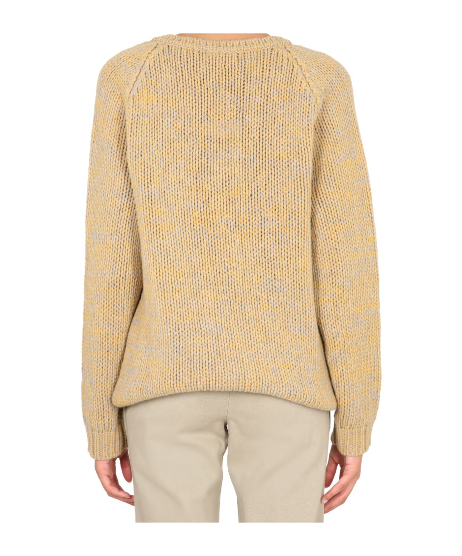 Shop Aspesi Virgin Wool V-neck Jumper In Yellow