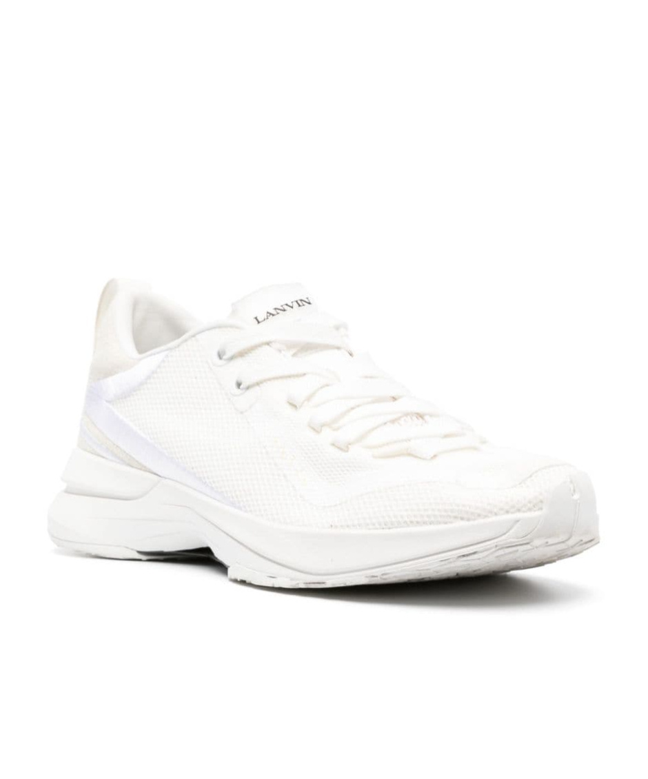 Lanvin Logo Logo Low Upper Board Shoes In White