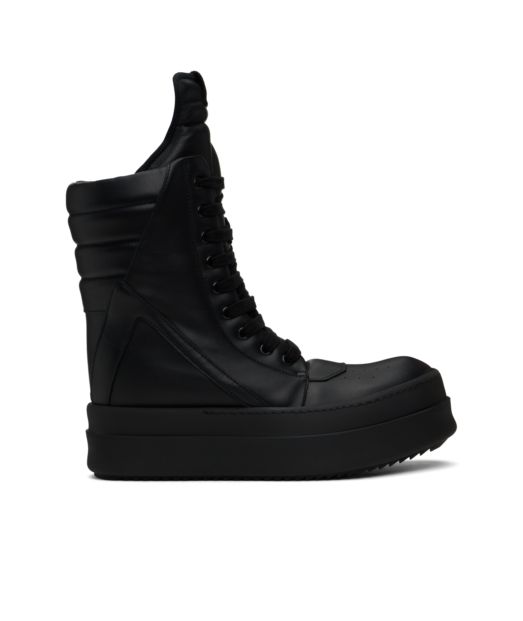 Rick Owens Mega Geobasket High-top Casual Shoes In Black