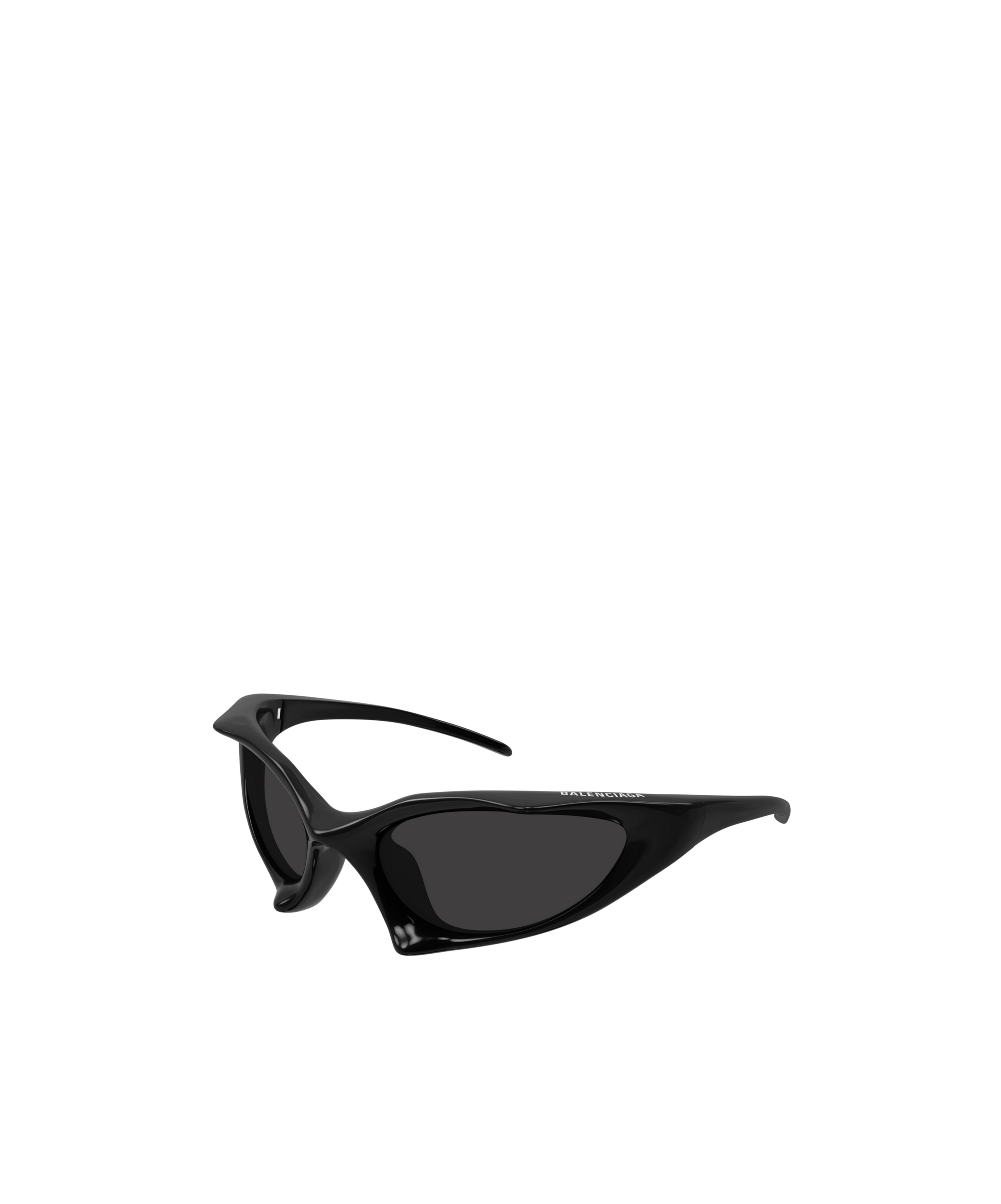Balenciaga Wrap Logo-print Plastic Sunglasses In Black