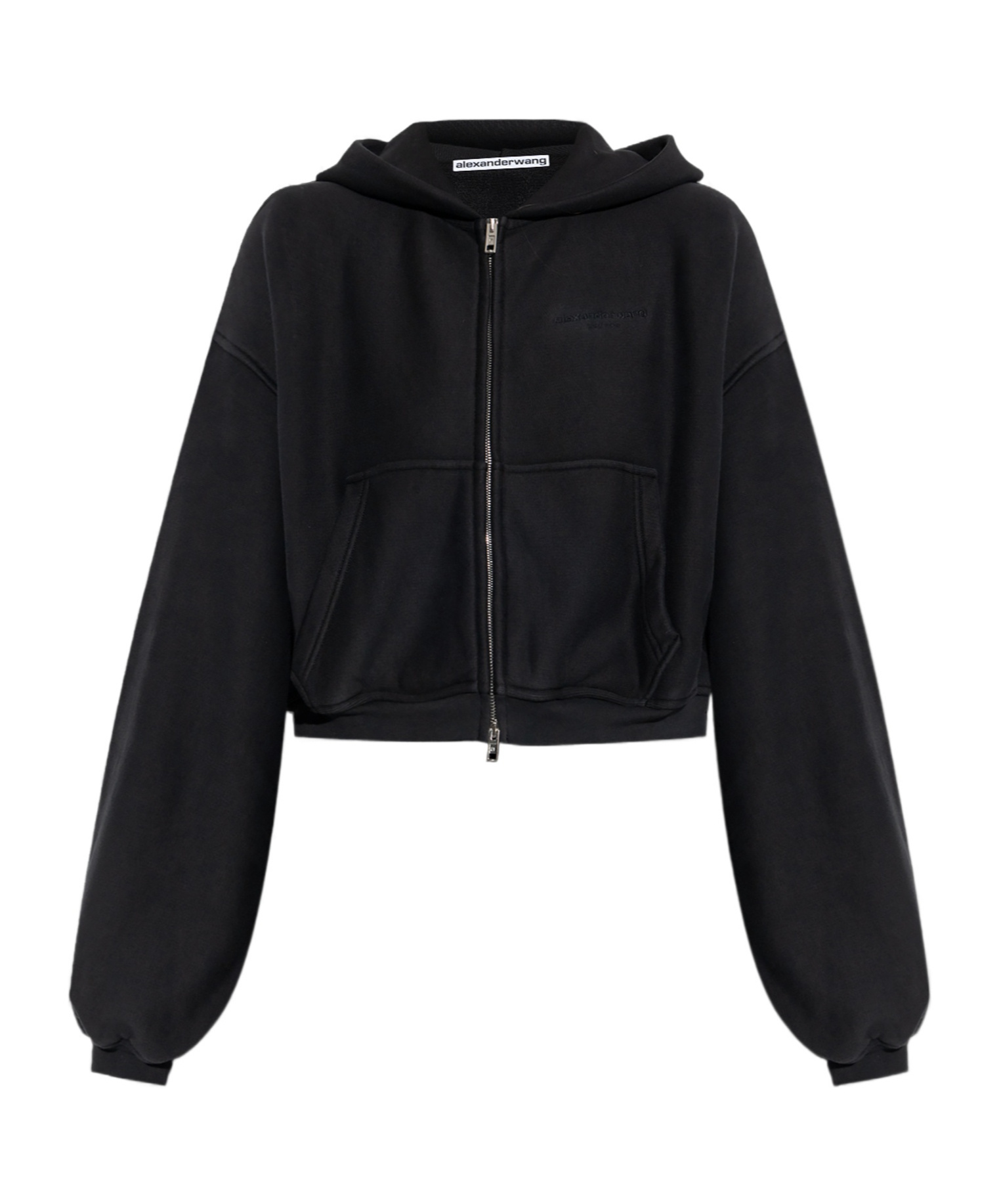 Alexander Wang Long-sleeved Hooded Sweatshirt In Black