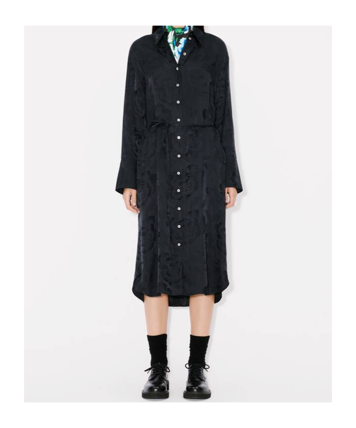 Kenzo Lapel Long-sleeved Windbreaker In Black
