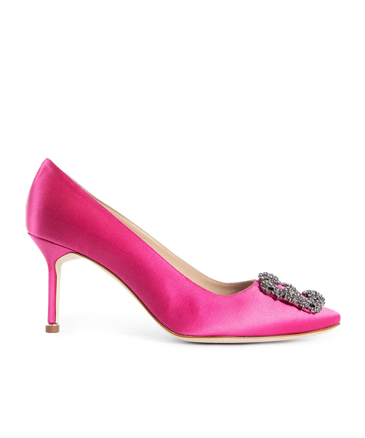 Manolo Blahnik 105mm Hangisi Satin Pumps In Pink