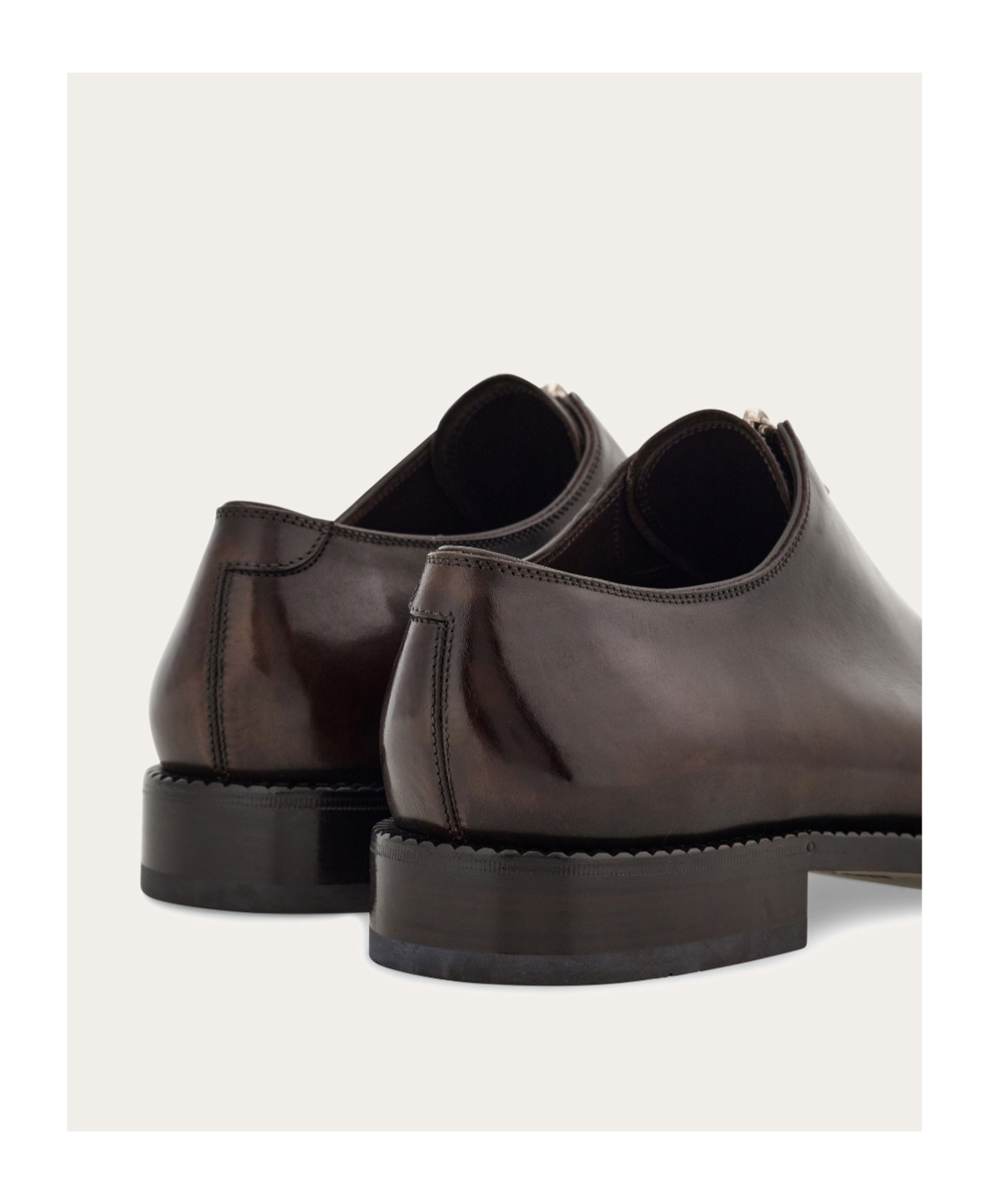Ferragamo Derby Shoe With Zip Detail In Brown