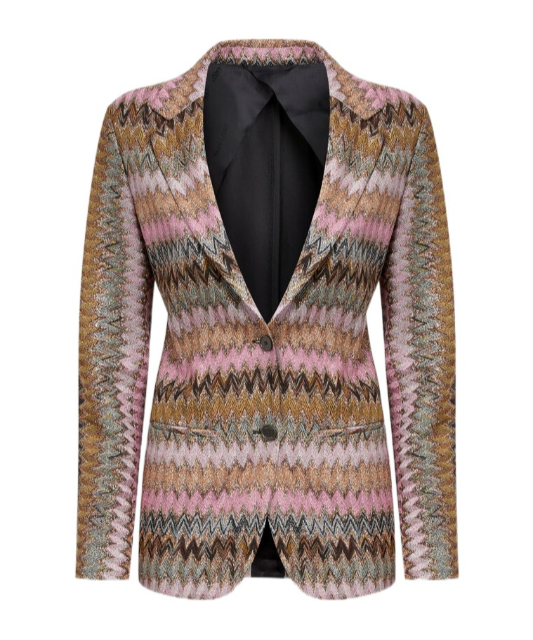 Missoni Zigzag Pattern Knitted Blazer In Multi