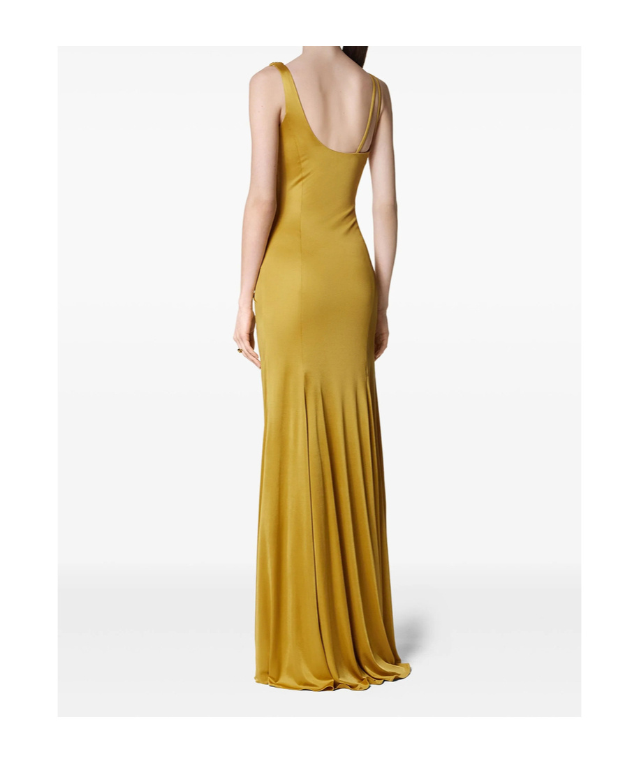 Versace Asymmetric Design Dress In Yellow