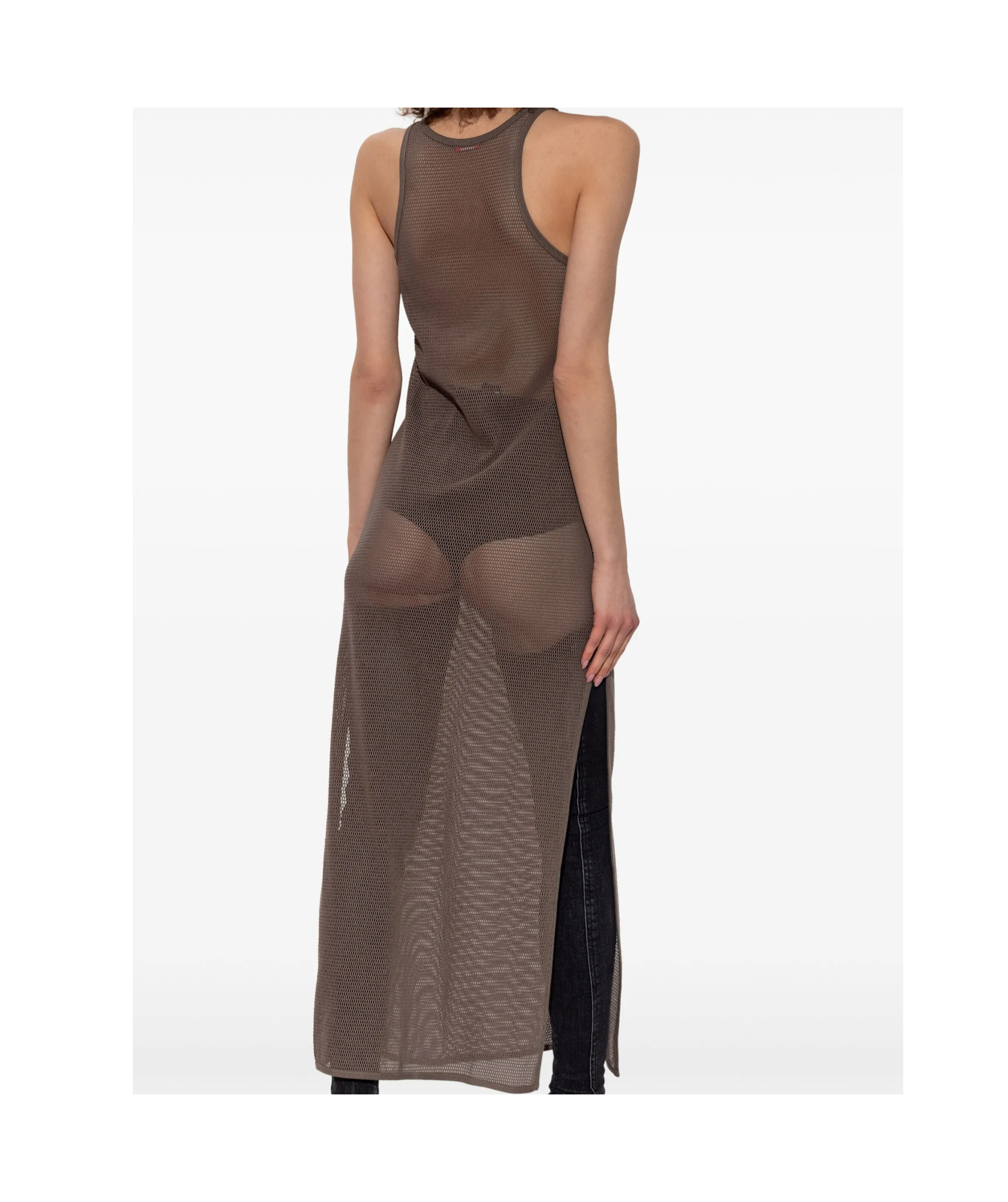 Diesel Jennifer-utlt Maxi Mesh Racerback Dress In Brown