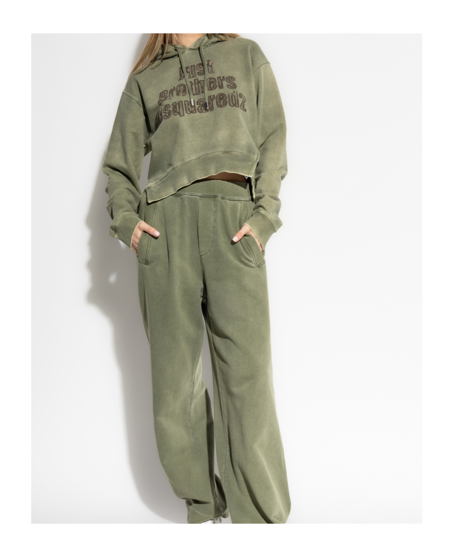 Dsquared2 Cotton Track Pants In Green