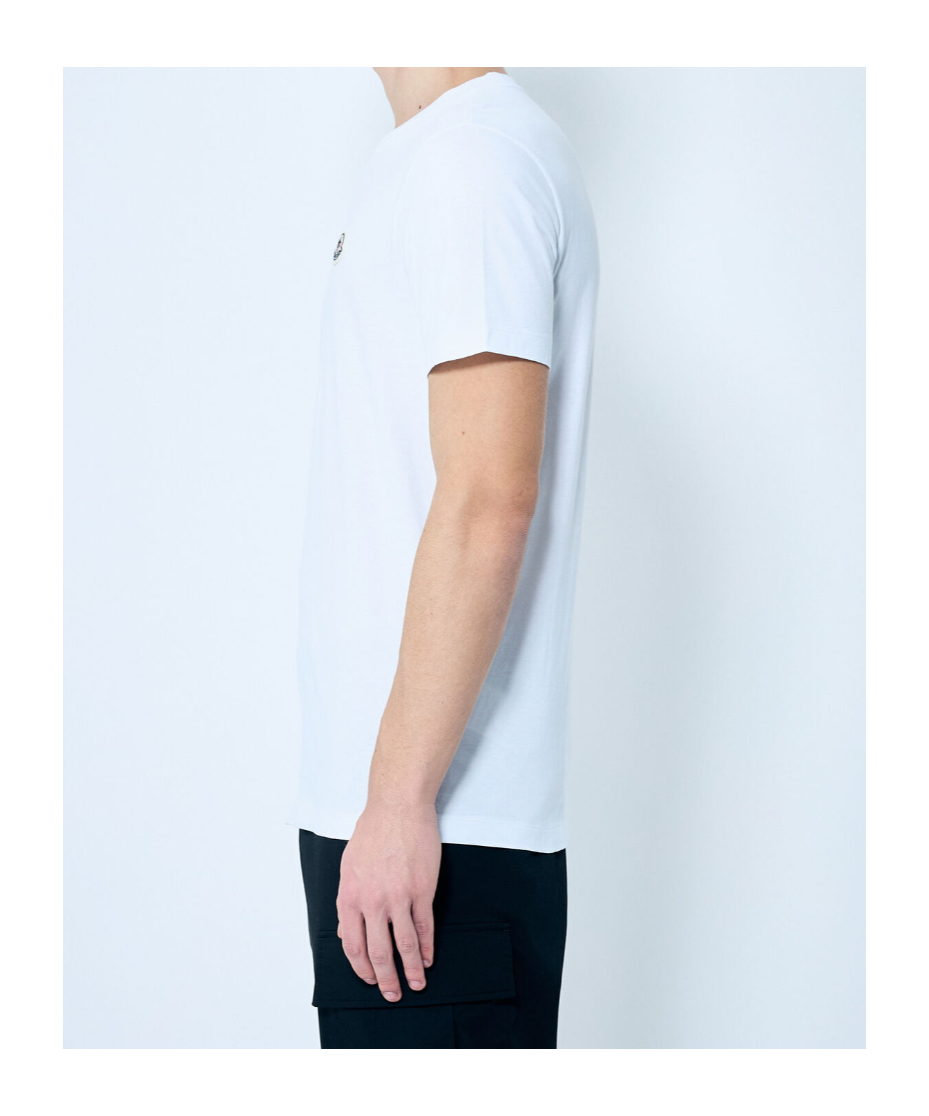 Moncler Men Cotton Pack Of Three Logo Patch T-shirts In White