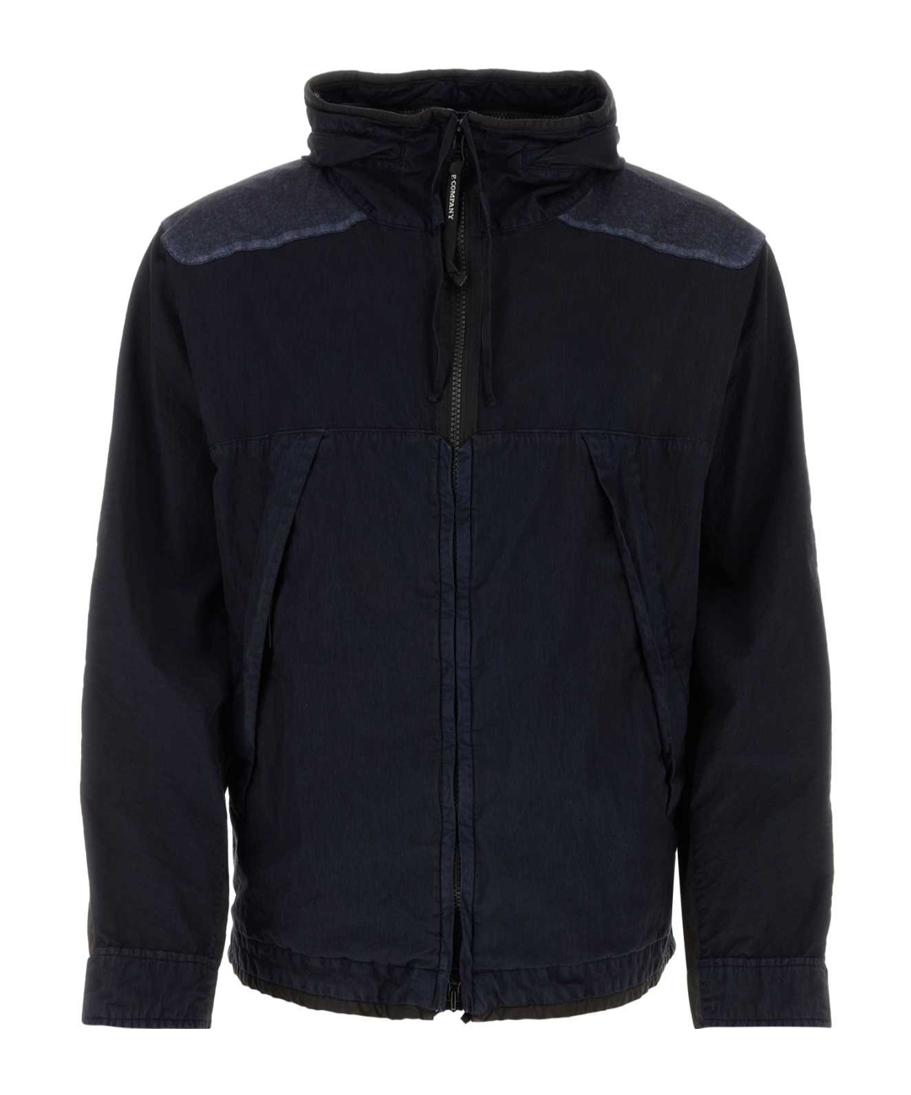 C.p. Company C.p.company Midnight Blue Cotton Blend Jacket In Black