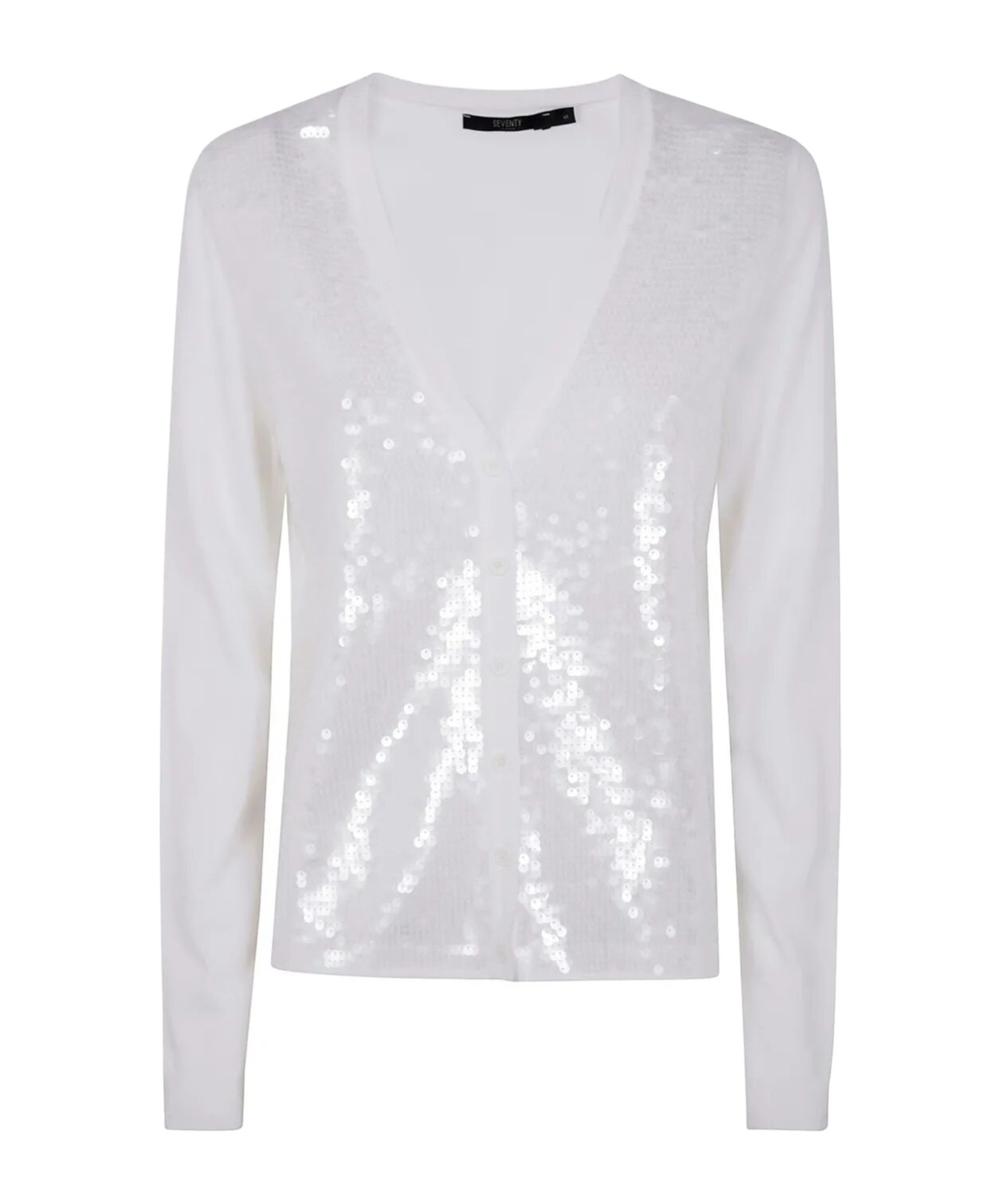 Seventy Sequinned Cardigan In White