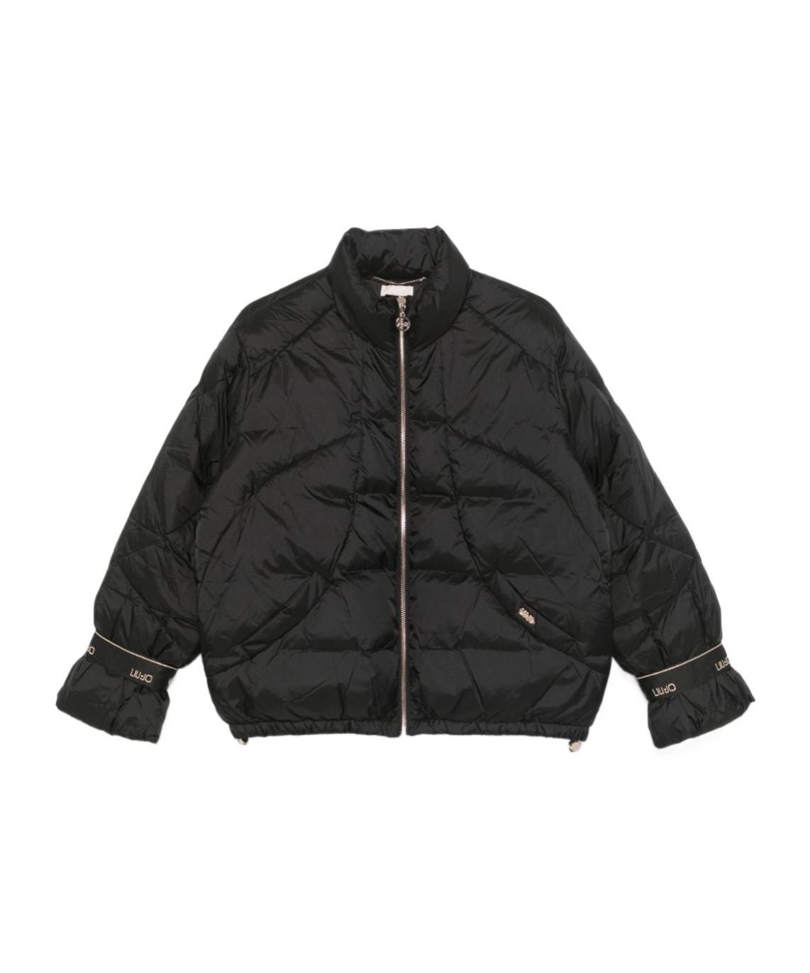 Liu •jo Logo Printed Padded Down Jacket In Black