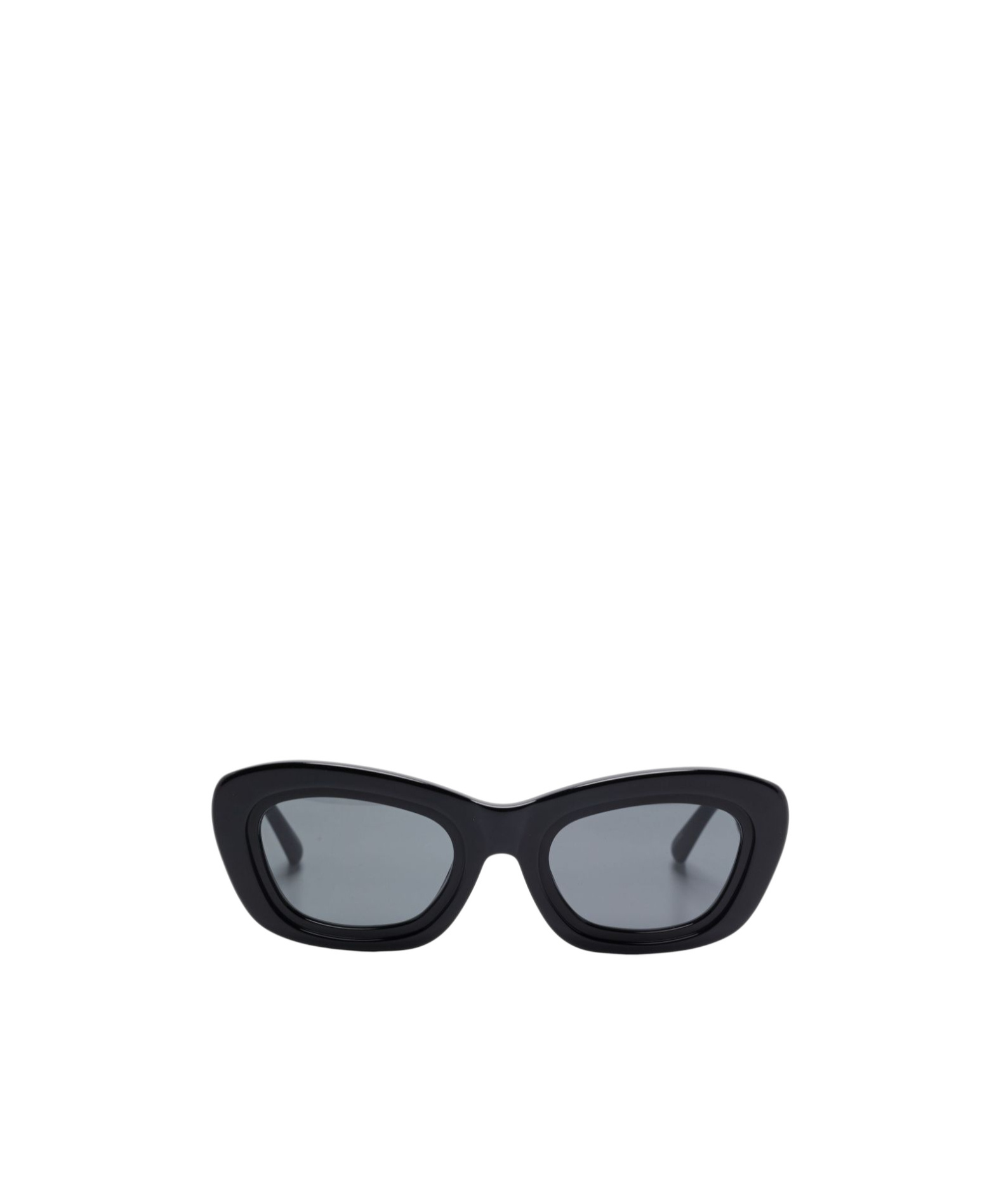 Attico Black Oval Sunglasses In Black